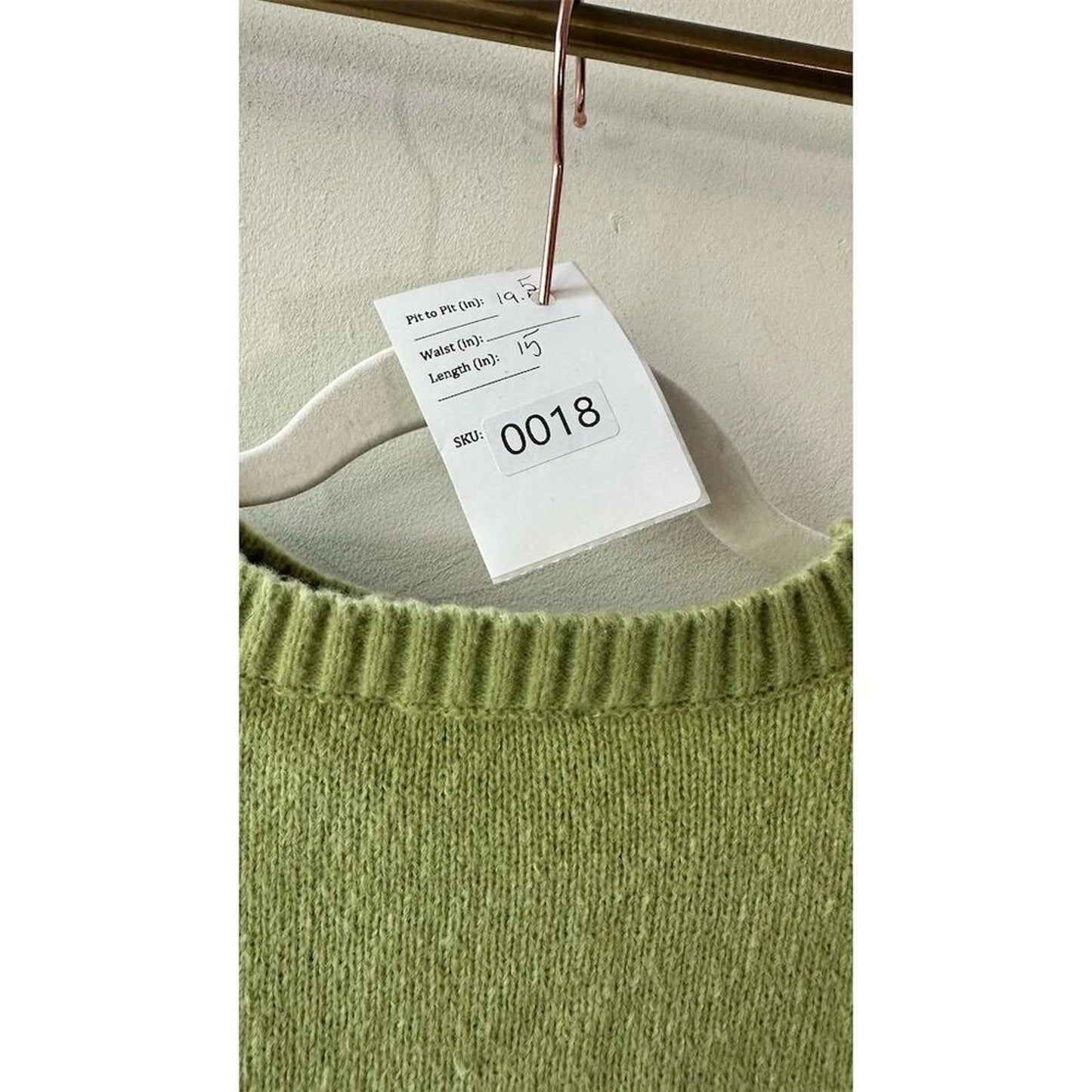 18  Cropped Cider Women's Lime Green Crop Sweater Sheep Design Size S