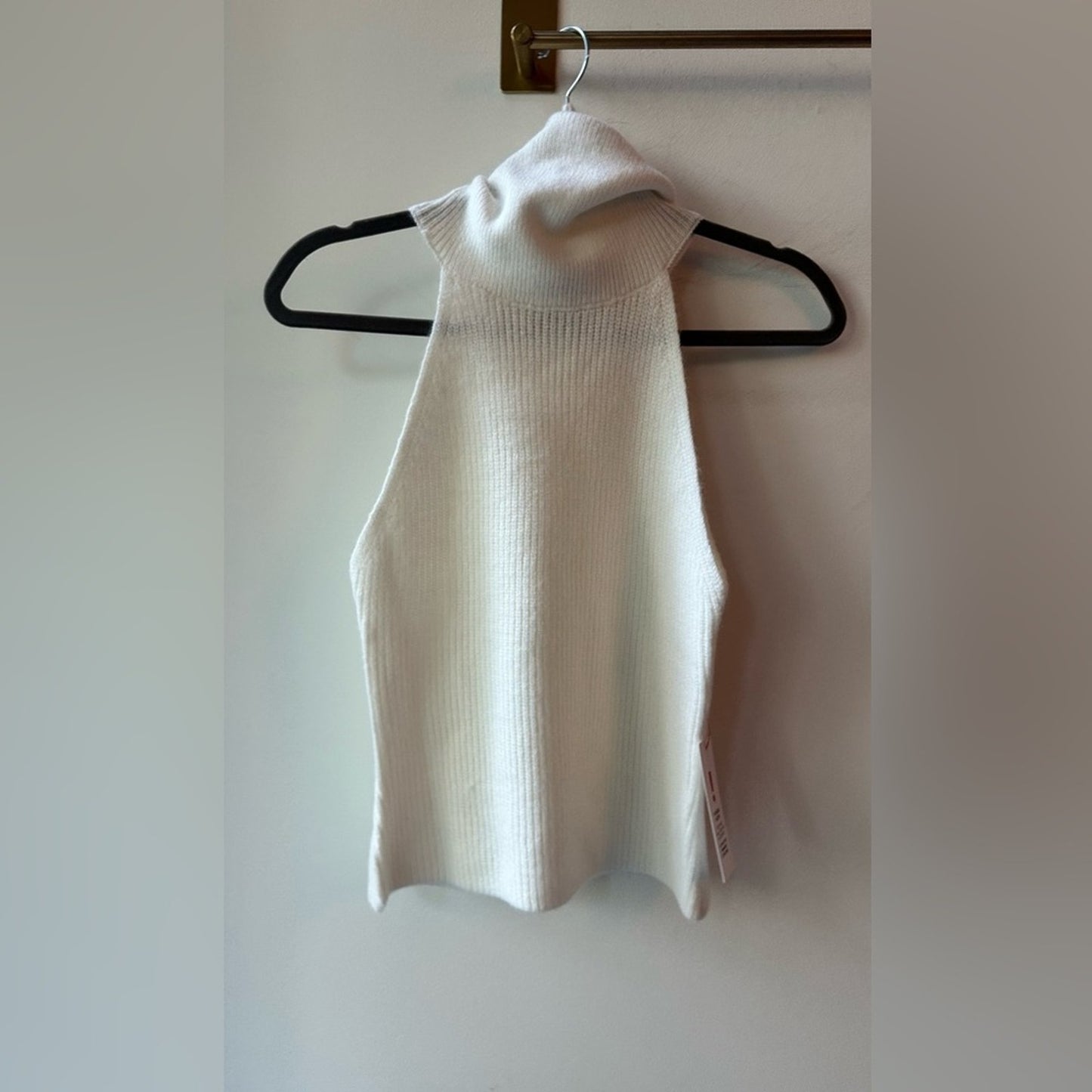 Sleeveless Knit Top White, Size S | 2021