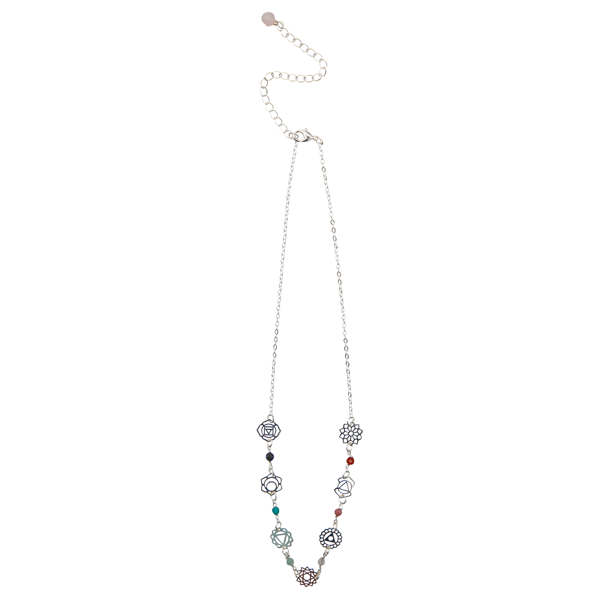 Silver Seven Chakras Healing Necklace