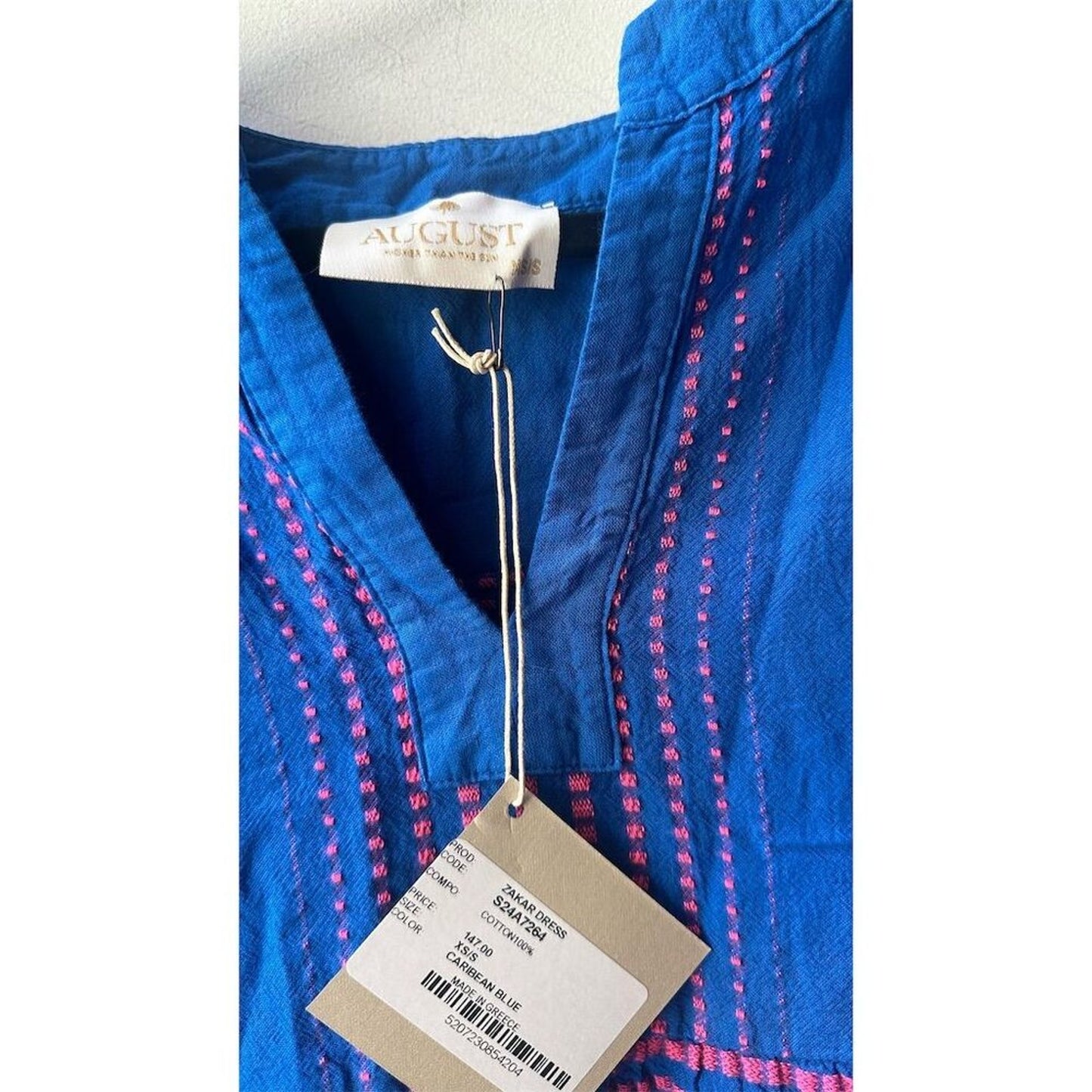 835. August  M Multicolor Batik Ruffle Sleeveless Short Dress Casual