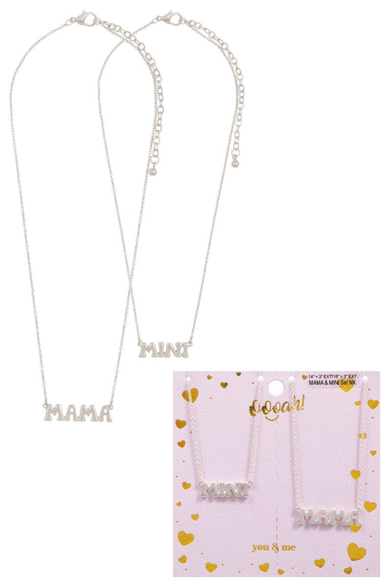 Matte Finish Colored Mama Mini 2 Set Necklace