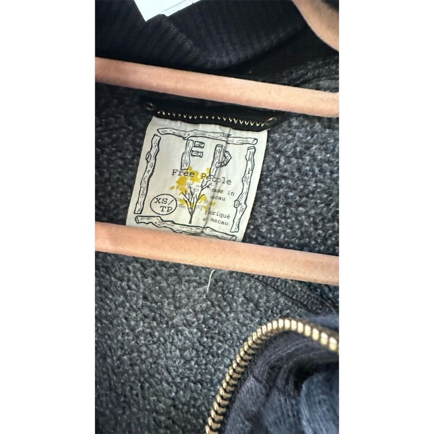 Black Zip-Up Jacket XS Fleece-Lined Casual