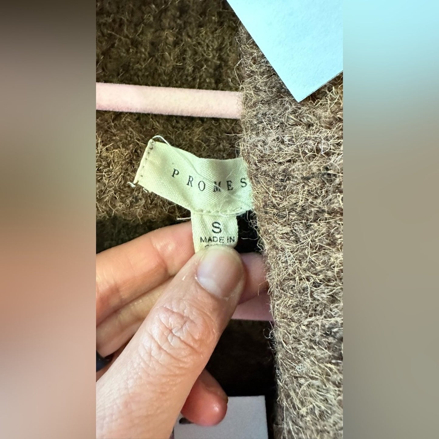 Dark Brown Open Front Longline Cardigan, Size S | 0812