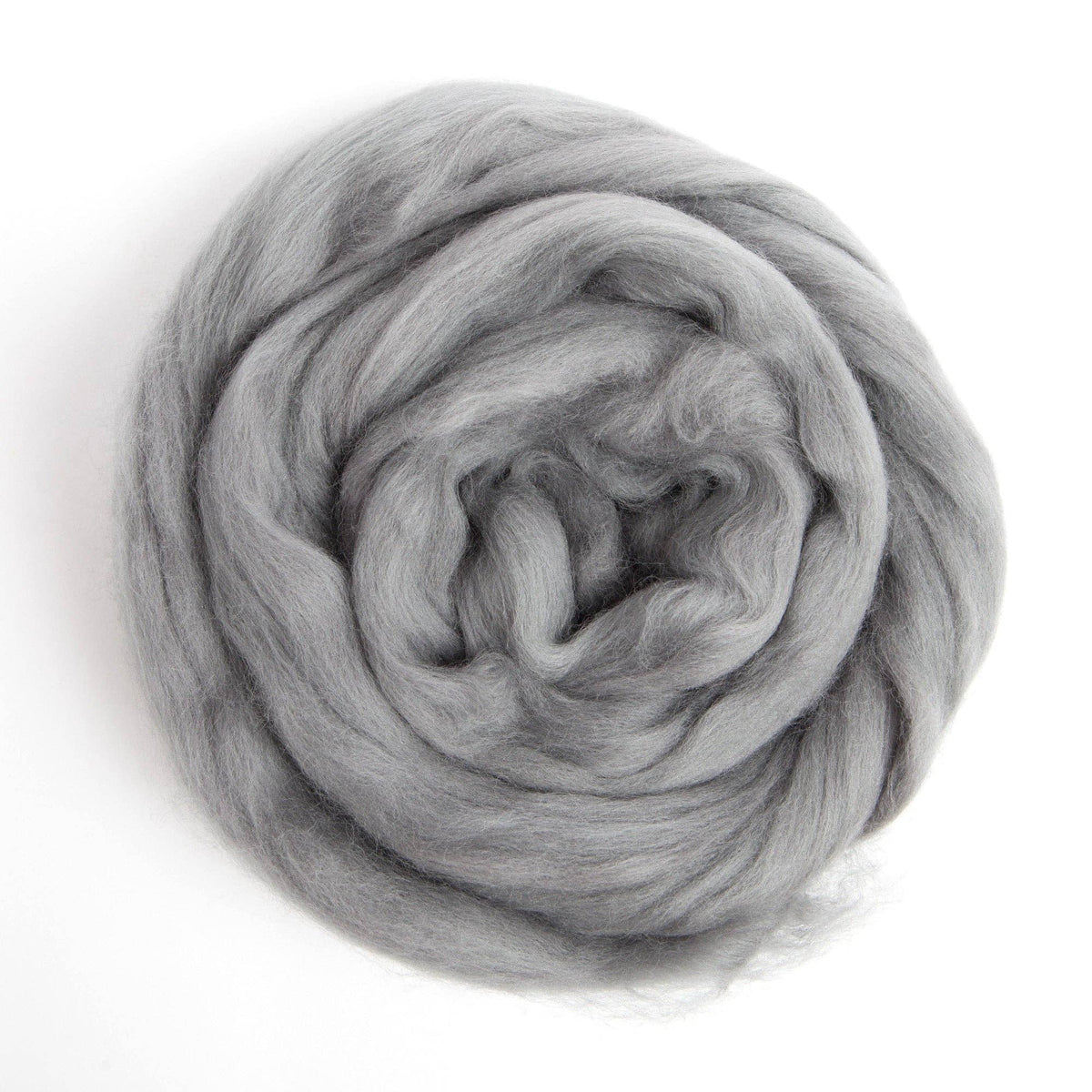 Merino Wool Top Roving, Silver Gray, 1 ounce