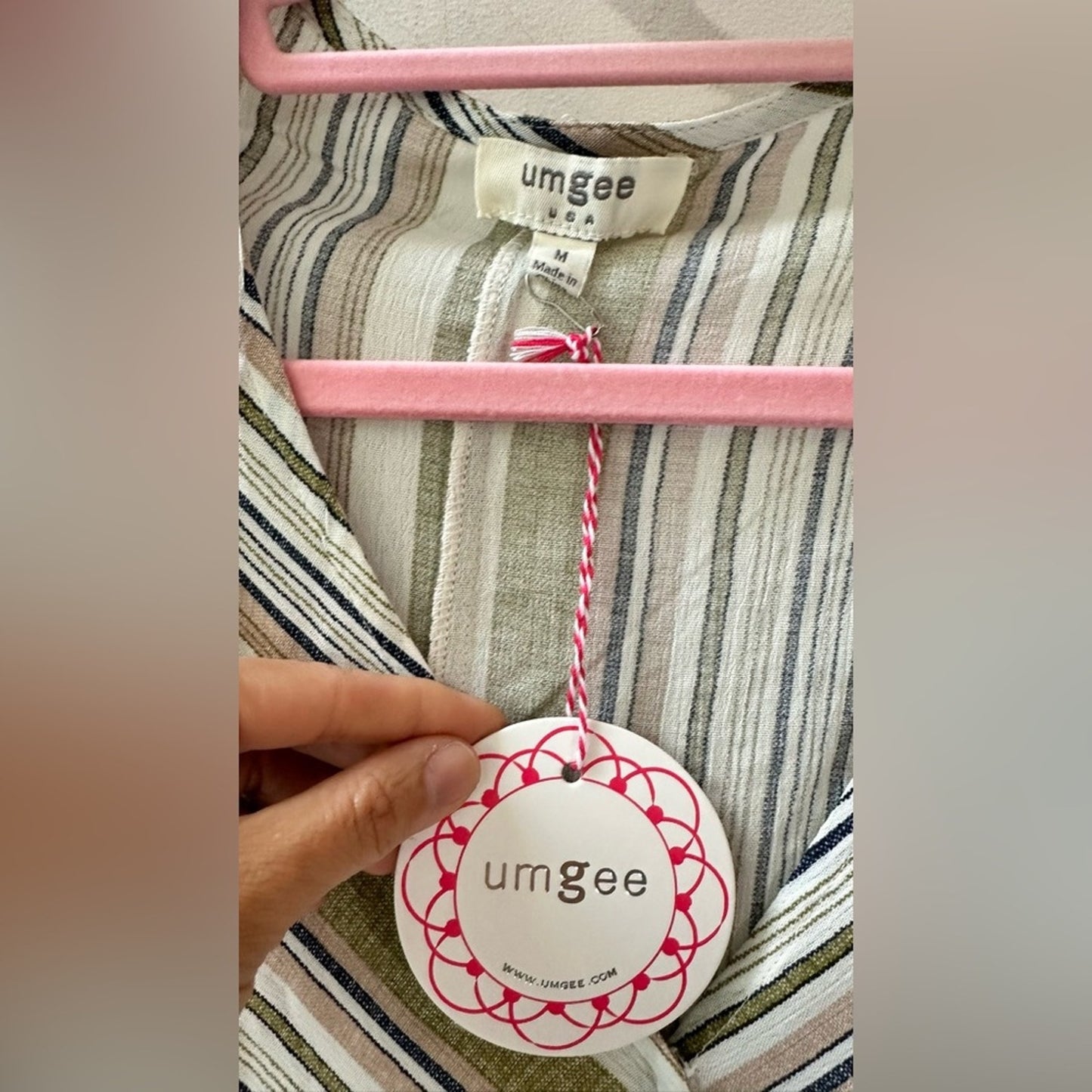 Olive Stripe Ruffle Sleeve Romper, Size M | 1042