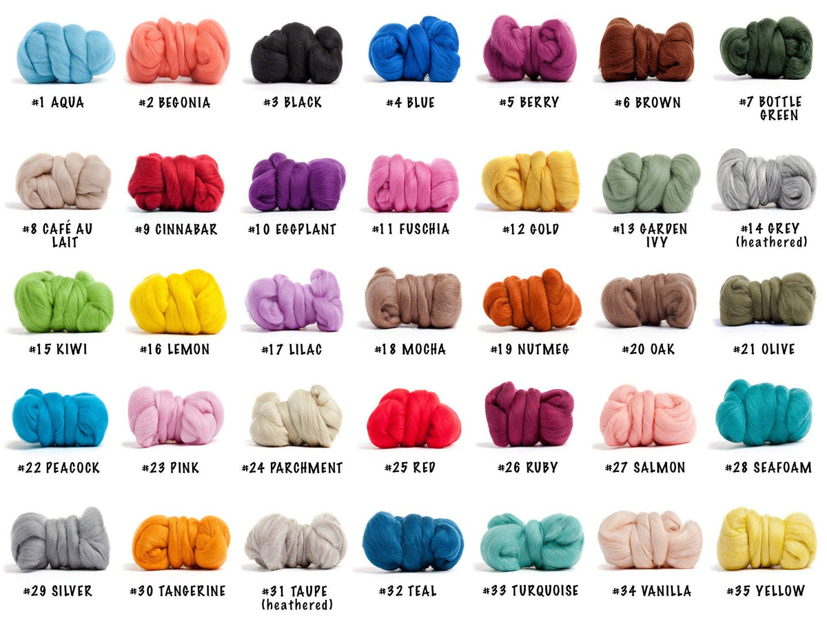 Merino Wool Top Roving, Nutmeg, 1 ounce