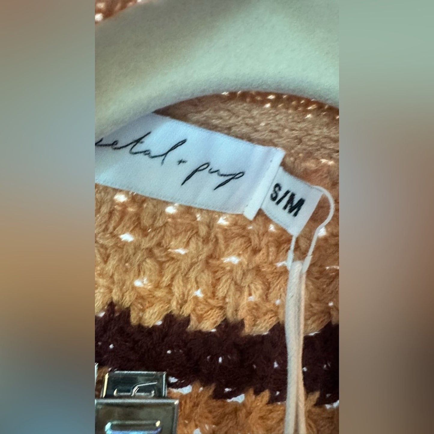 Cozy Stripe Chunky Knit Open Front Cardigan, Size S/M | 1283