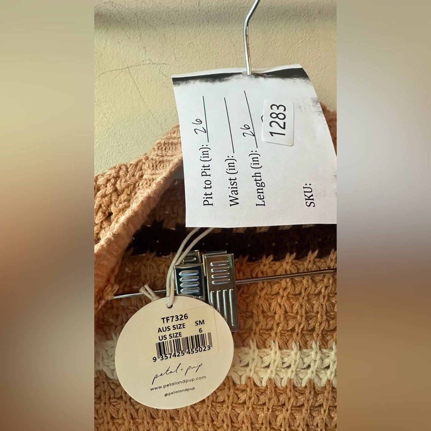 Cozy Stripe Chunky Knit Open Front Cardigan, Size S/M | 1283