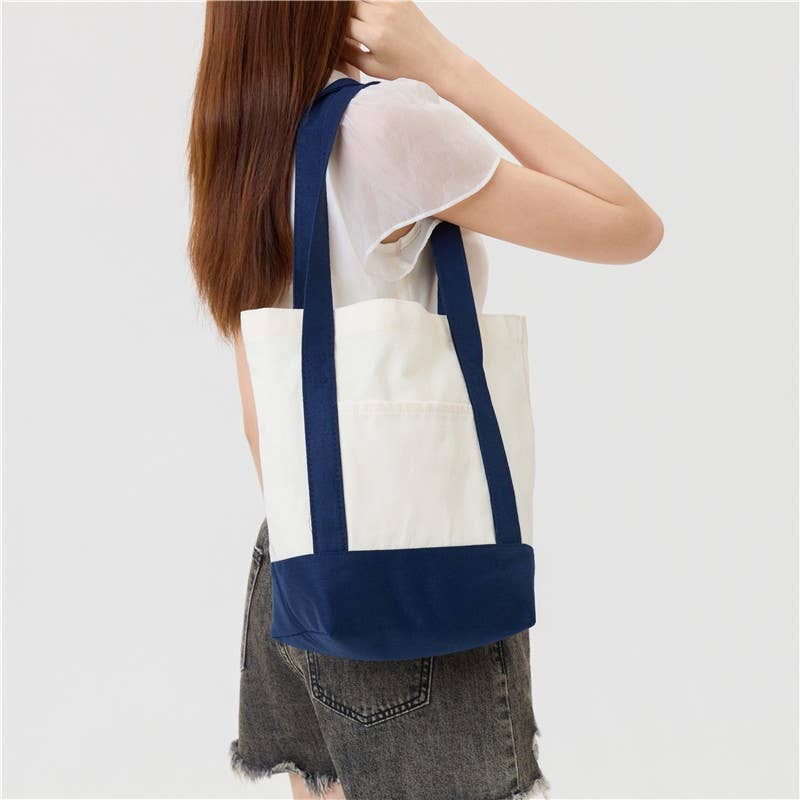 Medium Cotton Canvas Shoulder Tote Bag | 40P612
