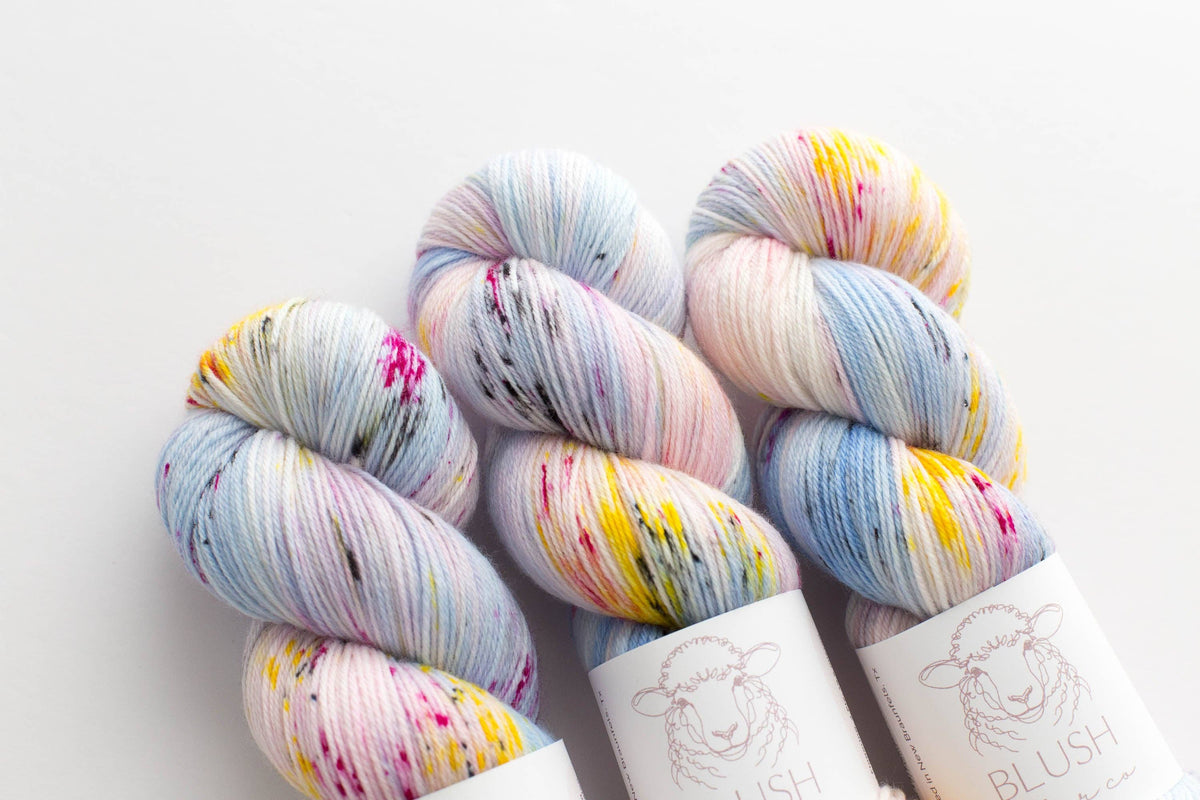 Bubblegum Graffiti Hand Dyed SW Merino Nylon Yarn Indie Dyed