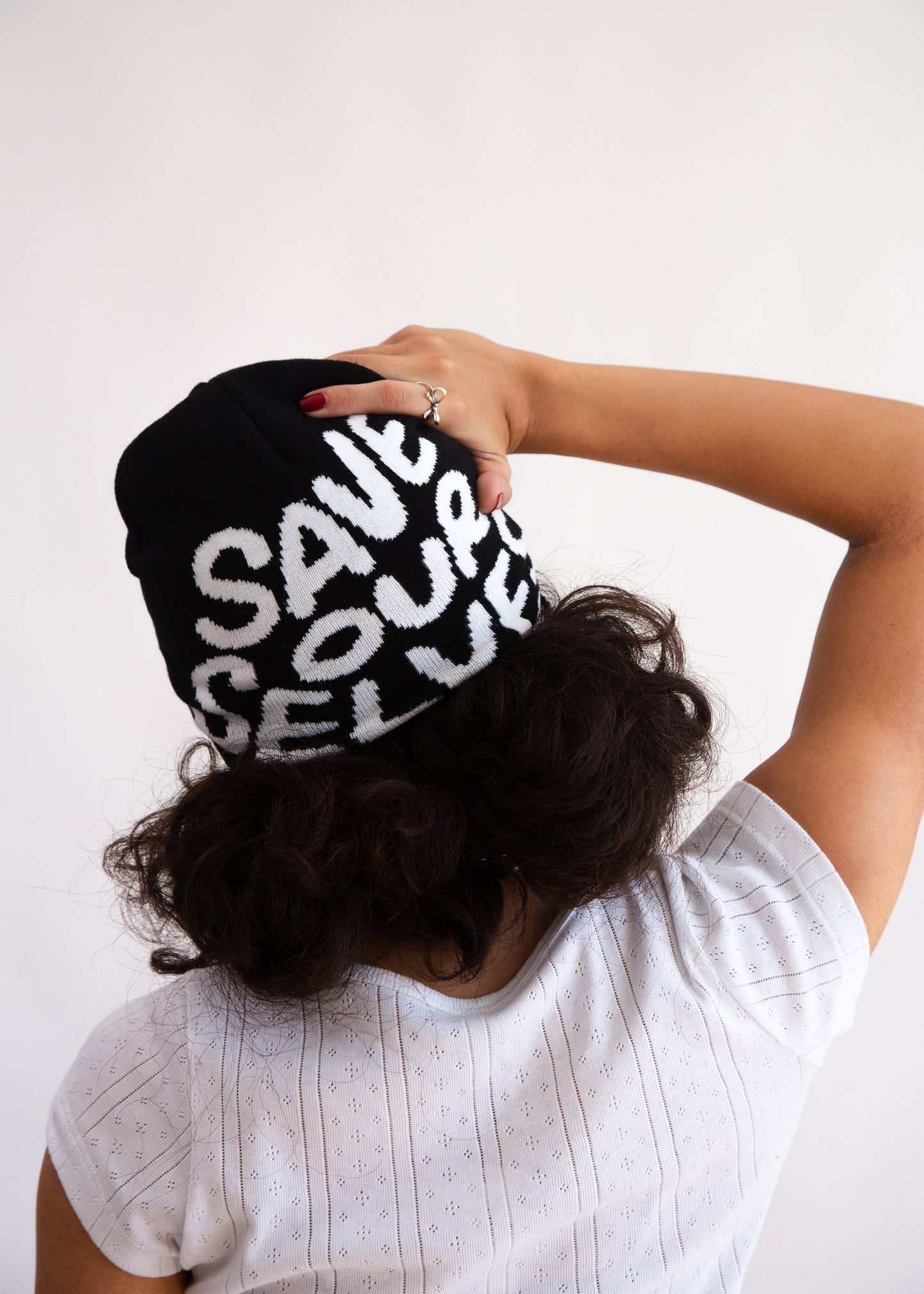 SIDEKICK: Black Knit Beanie