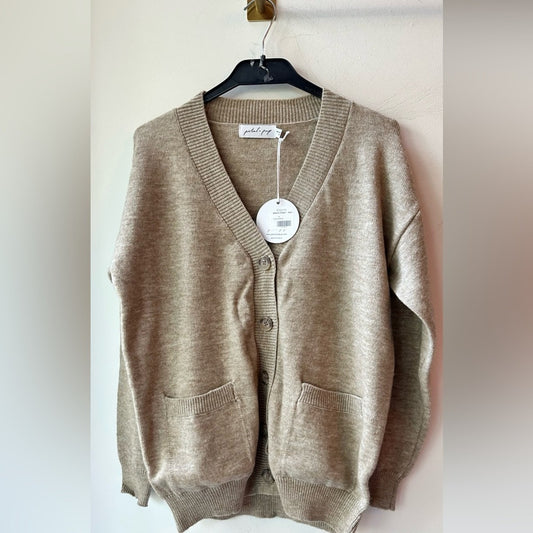 Sherrie Beige Cardigan Sweater, Size S (AU 8 / US 4) | 001