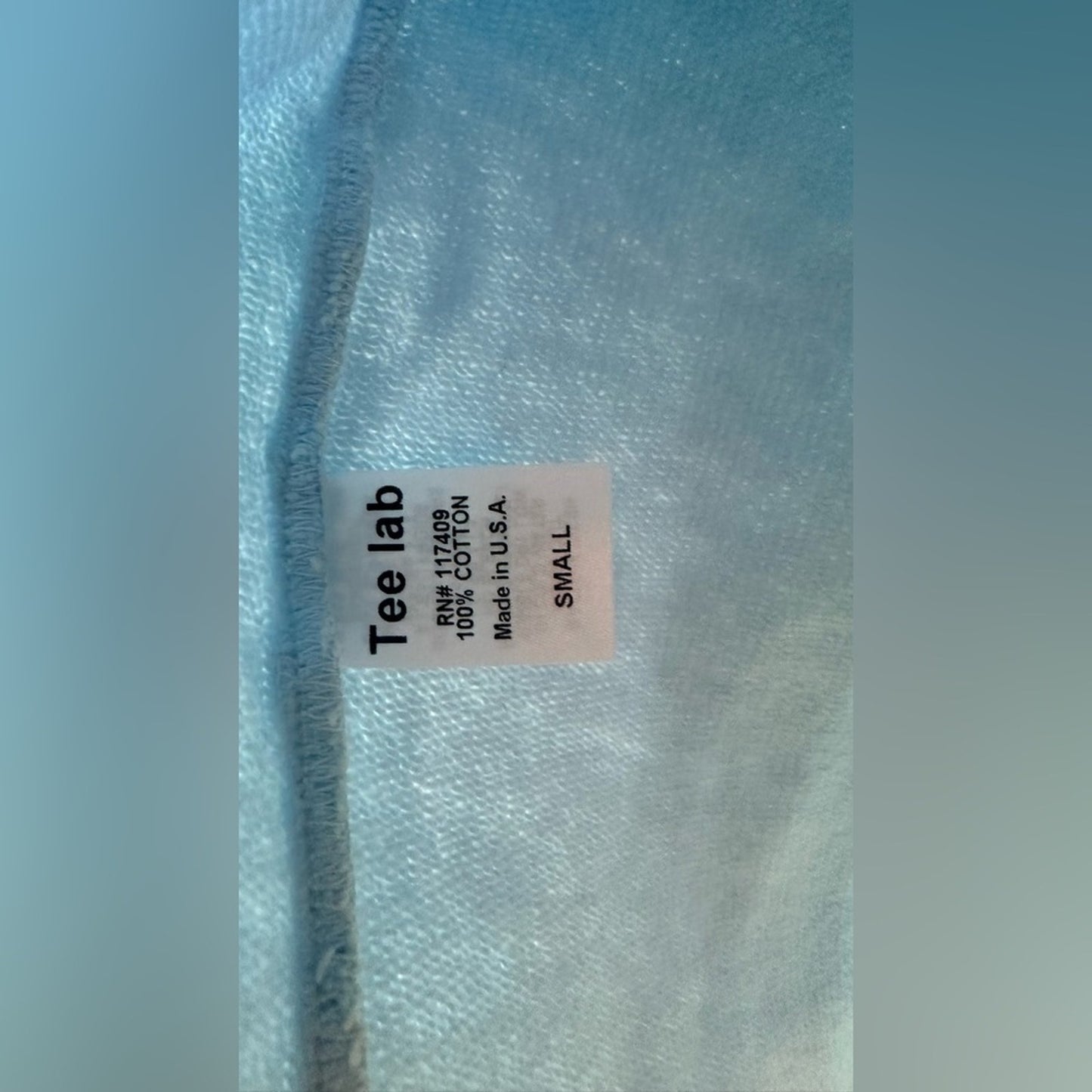 Light Blue Raw Hem Pullover, Size S | 022.  NWOT