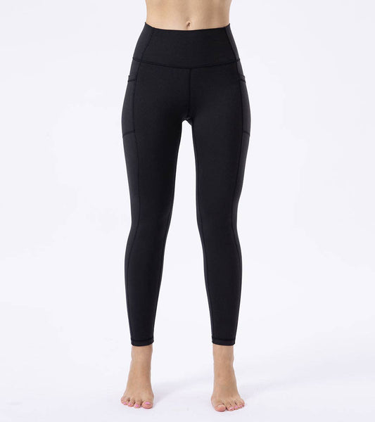 Black High Waist Yoga Leggings With Side Pockets