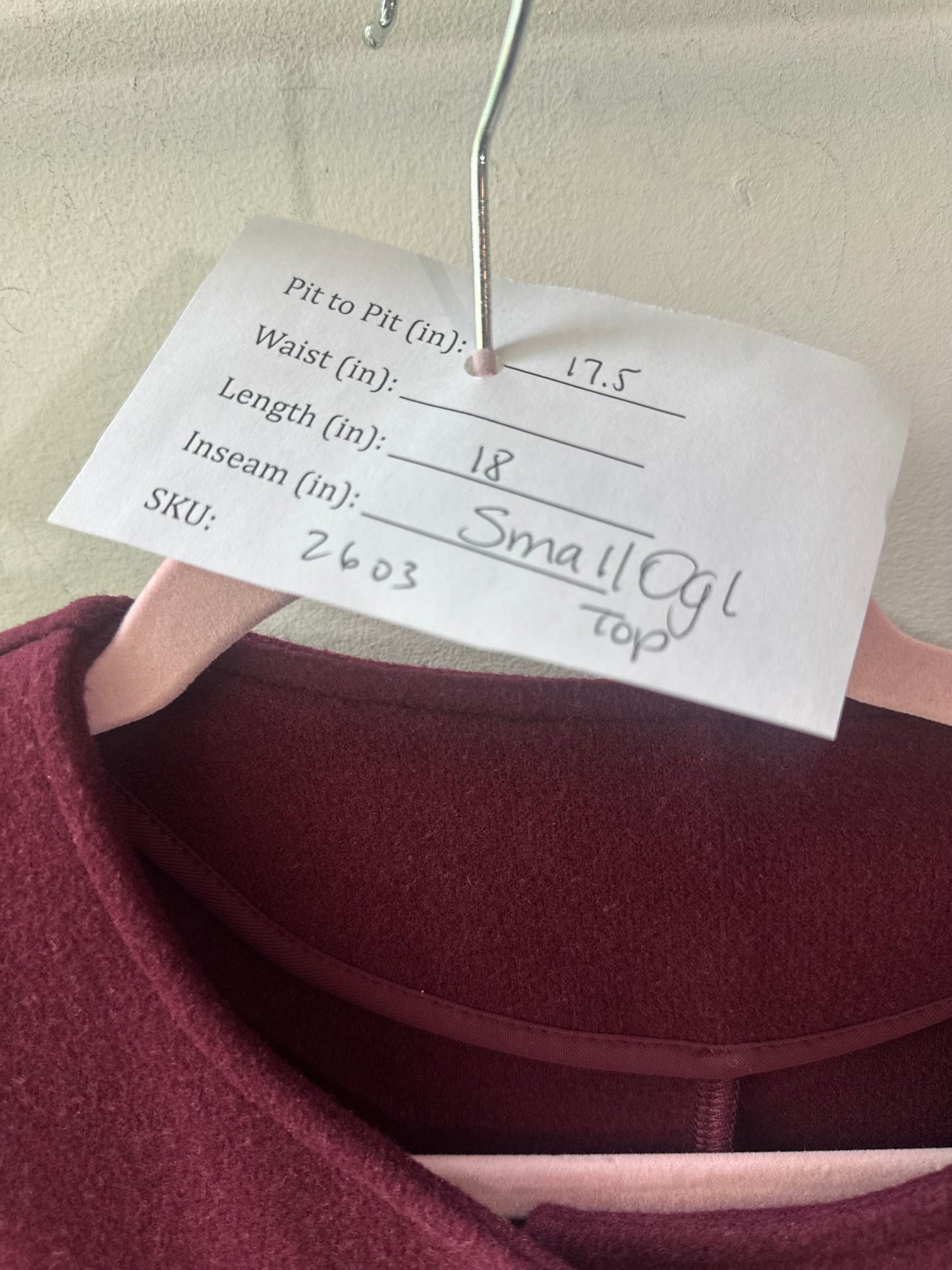 Burgundy crop jacket