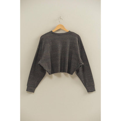 Drop-Shoulder Cropped Top