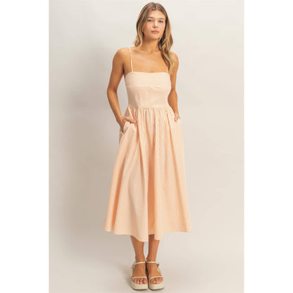 Striped Spaghetti Strap Dress