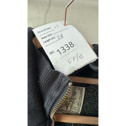 Black Zip-Up Jacket XS Fleece-Lined Casual