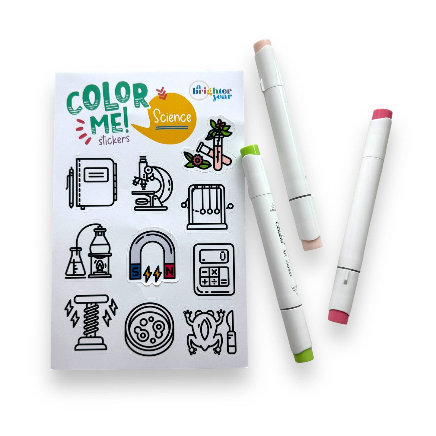 Space & Science Colorable Sticker Pack, 3 Sticker Sheets