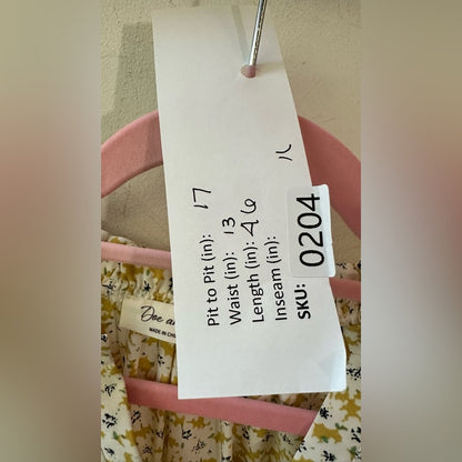 Floral Sleeveless Tiered Midi Dress, Size S | 0204