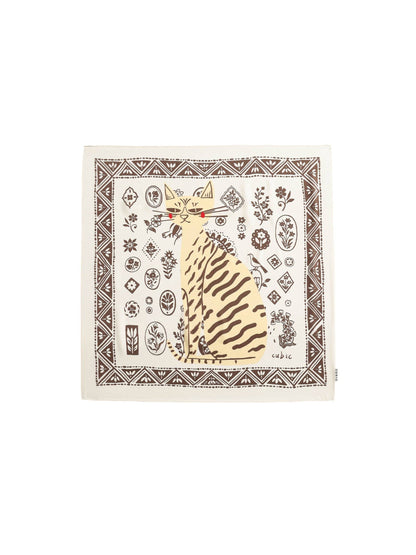 Square Silk Scarf with Animal Print