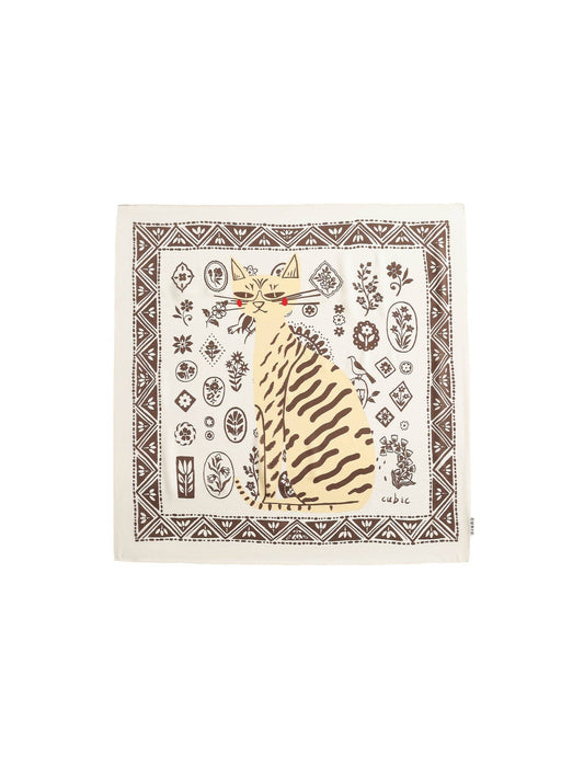 Square Silk Scarf with Animal Print
