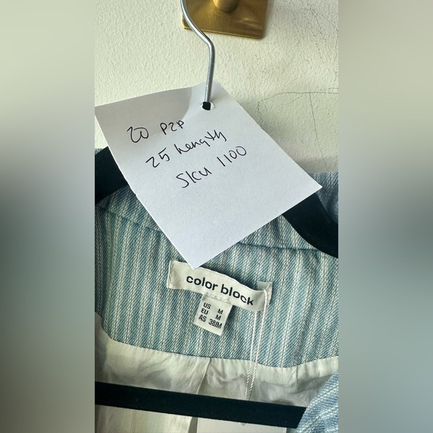 Color Block, Blue Striped Blazer Jacket, nwot Size M | 1100