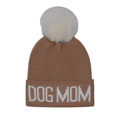 HatPhile Dog Mom PomPom Knit Beanie – Cozy Toque Stocking for Moms