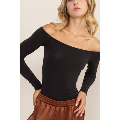 Off Shoulder Long Sleeve Bodysuit