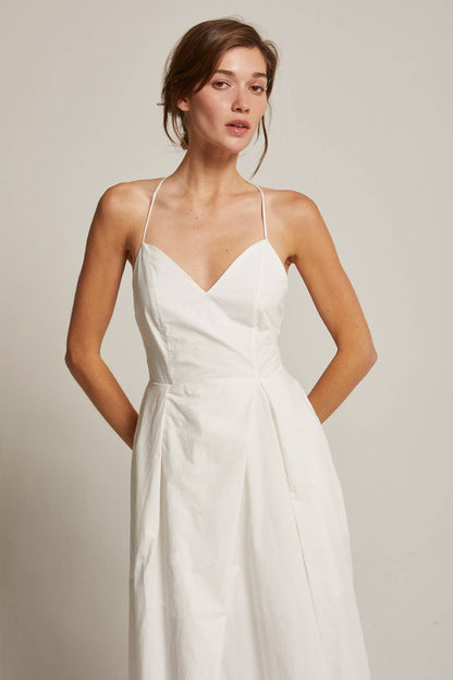 CD9552 - Eunice V-neck Poplin Midi Dress