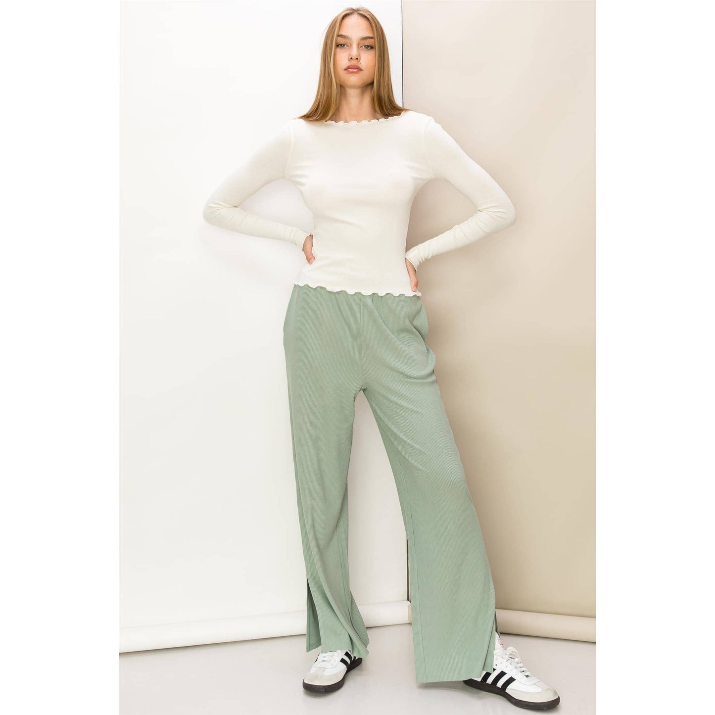 Lettuce Hem Long Sleeve Top