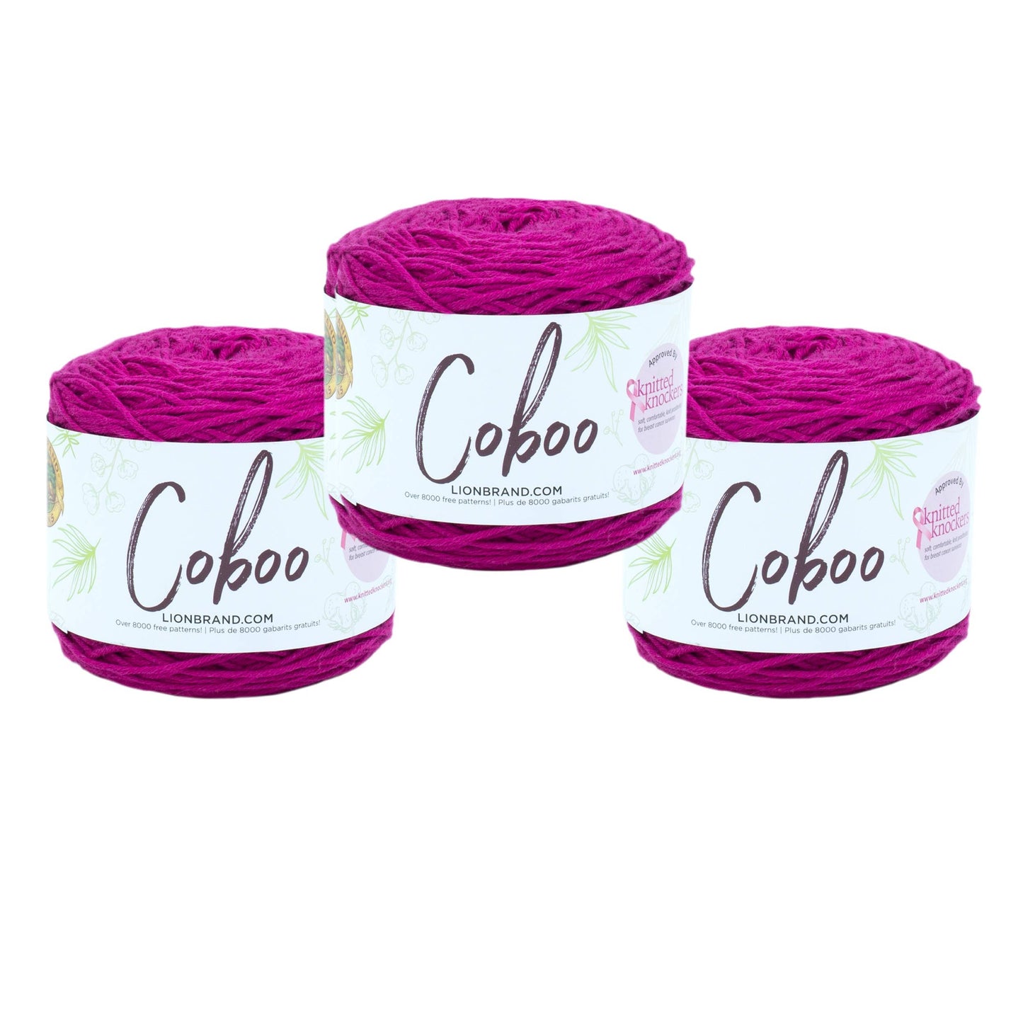 Lion Brand Yarn Coboo Magenta 3 Pack