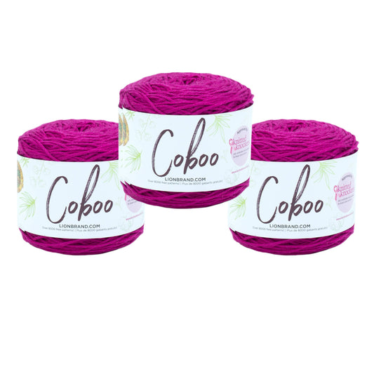 Lion Brand Yarn Coboo Magenta 3 Pack