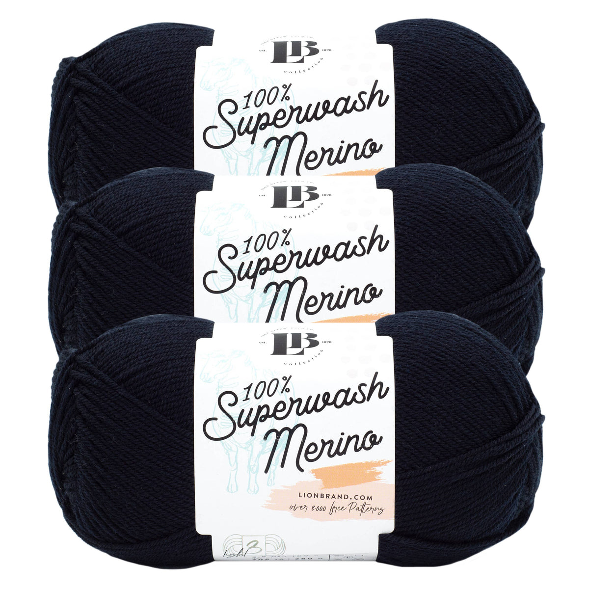 Lion Brand Yarn LB Collection Superwash Merino 3Pack