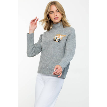 Mock Neck Knit Sweater