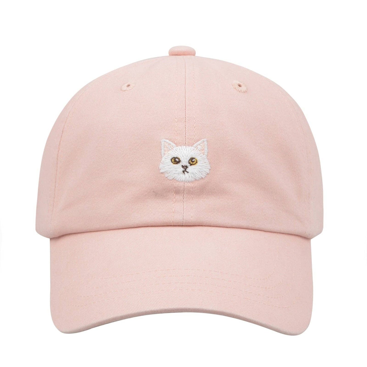 HatPhile White Cat Soft Baseball Cap – Adjustable Cotton Hat for Cat Lovers