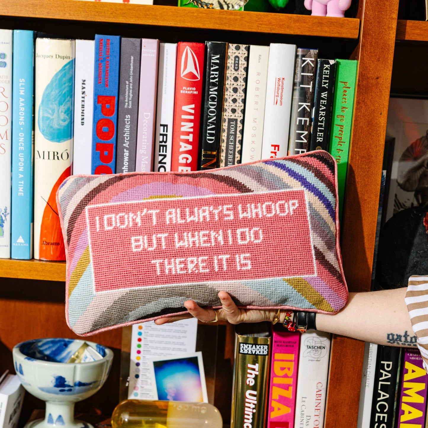 Whoop There It Is Needlepoint Pillow