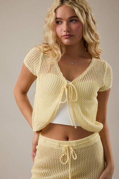 CROCHET FRONT TIE TOP