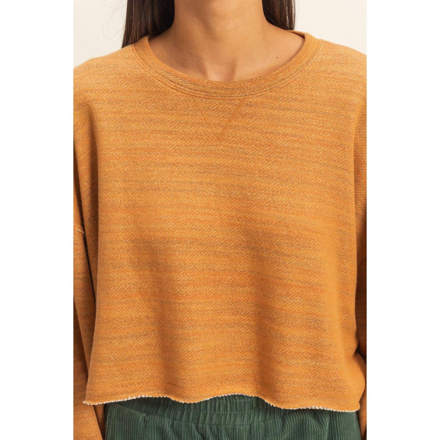 Drop-Shoulder Cropped Top
