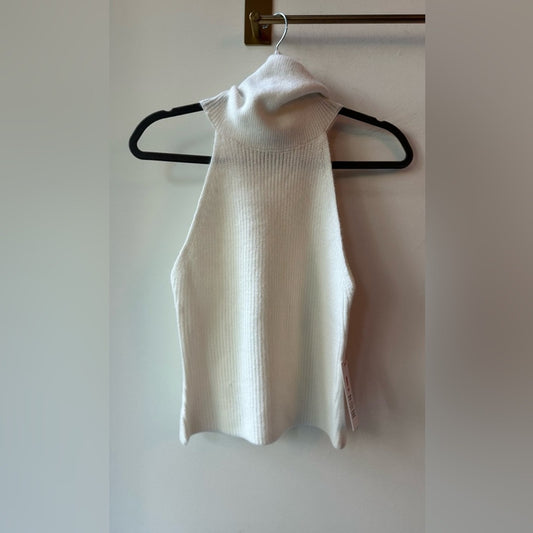 Sleeveless Knit Top White, Size S | 2021