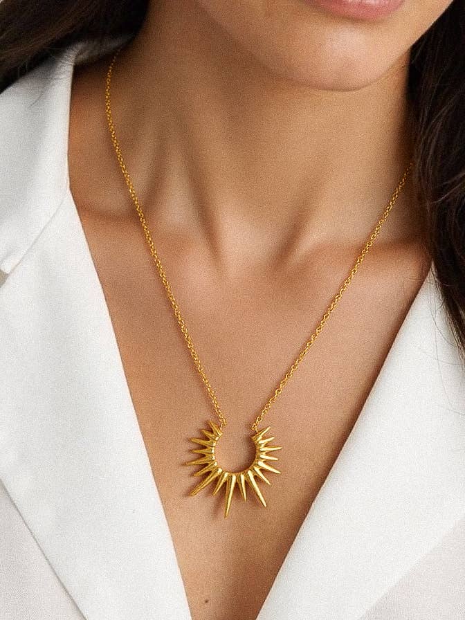 Muse Non-Tarnish Gold Sun Necklace