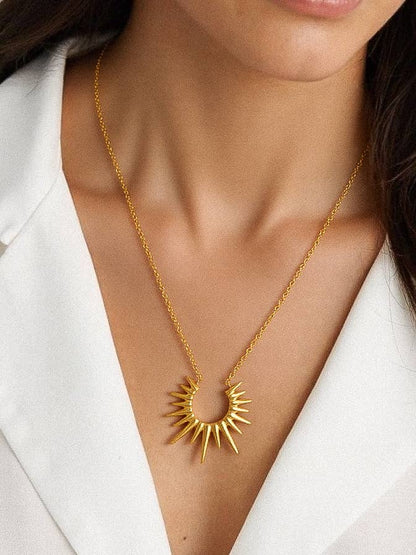 Muse Non-Tarnish Gold Sun Necklace