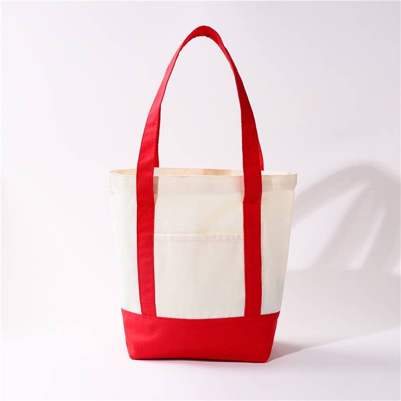 Medium Cotton Canvas Shoulder Tote Bag | 40P612