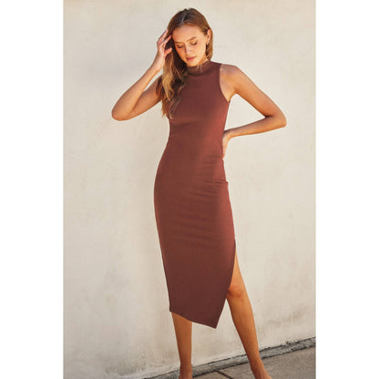 Keep It Simple Mock Neck Midi Slip Dress (1)