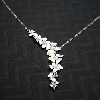 Gold Statement Flower Necklace,  Dogwood Y Necklace, Floral