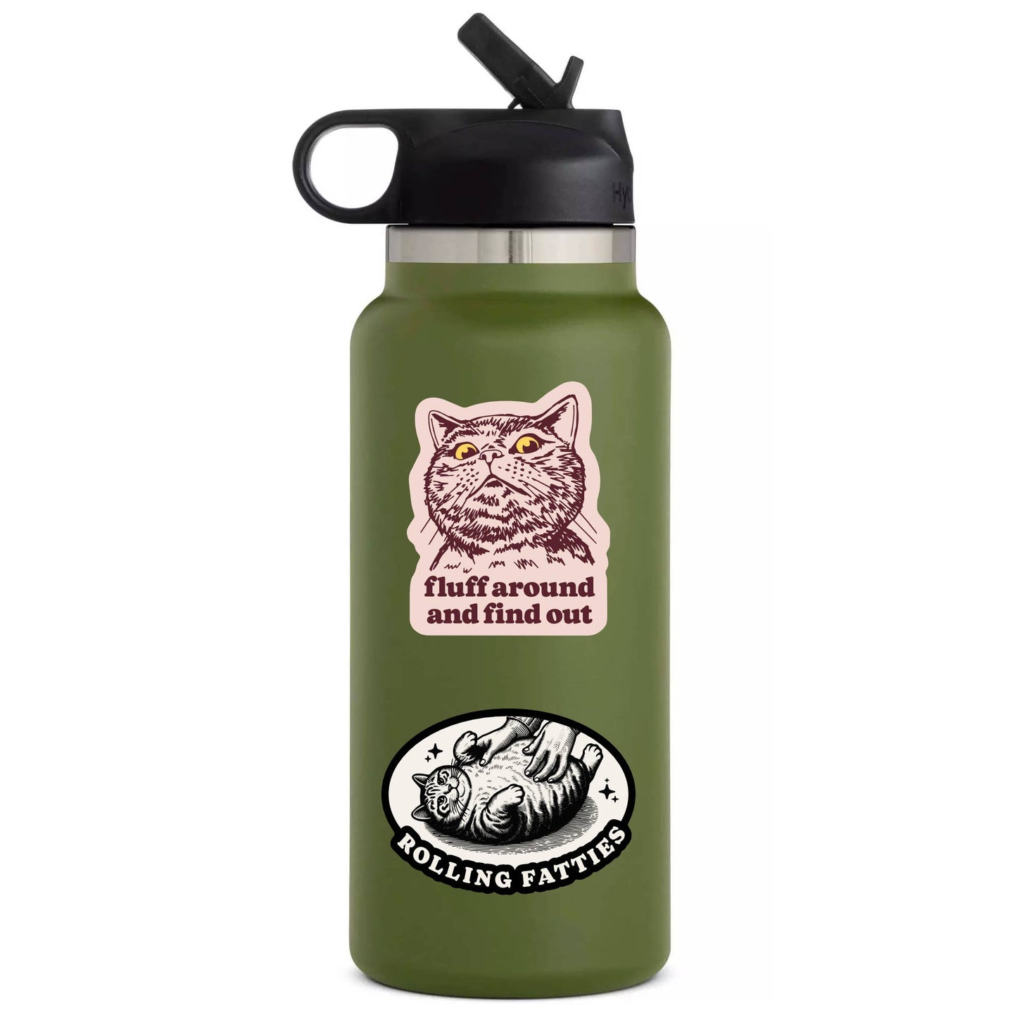 Fat Cat Feline Kitty Funny Humor High Quality Vinyl Sticker