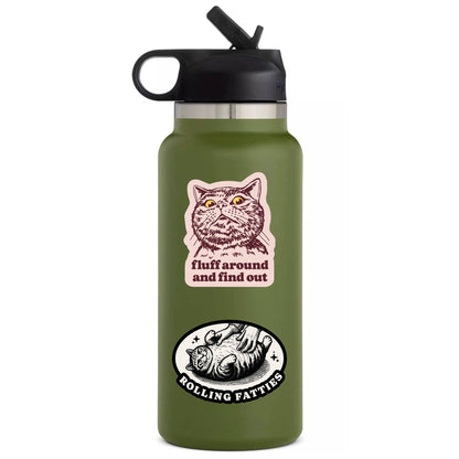 Fat Cat Feline Kitty Funny Humor High Quality Vinyl Sticker