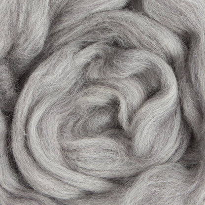 Merino Wool Top Roving, Grey Heather, 1 ounce