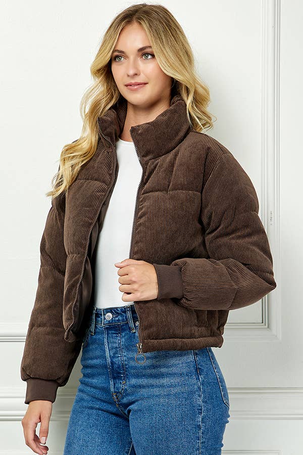 Quilted Corduroy Puffer Jacket