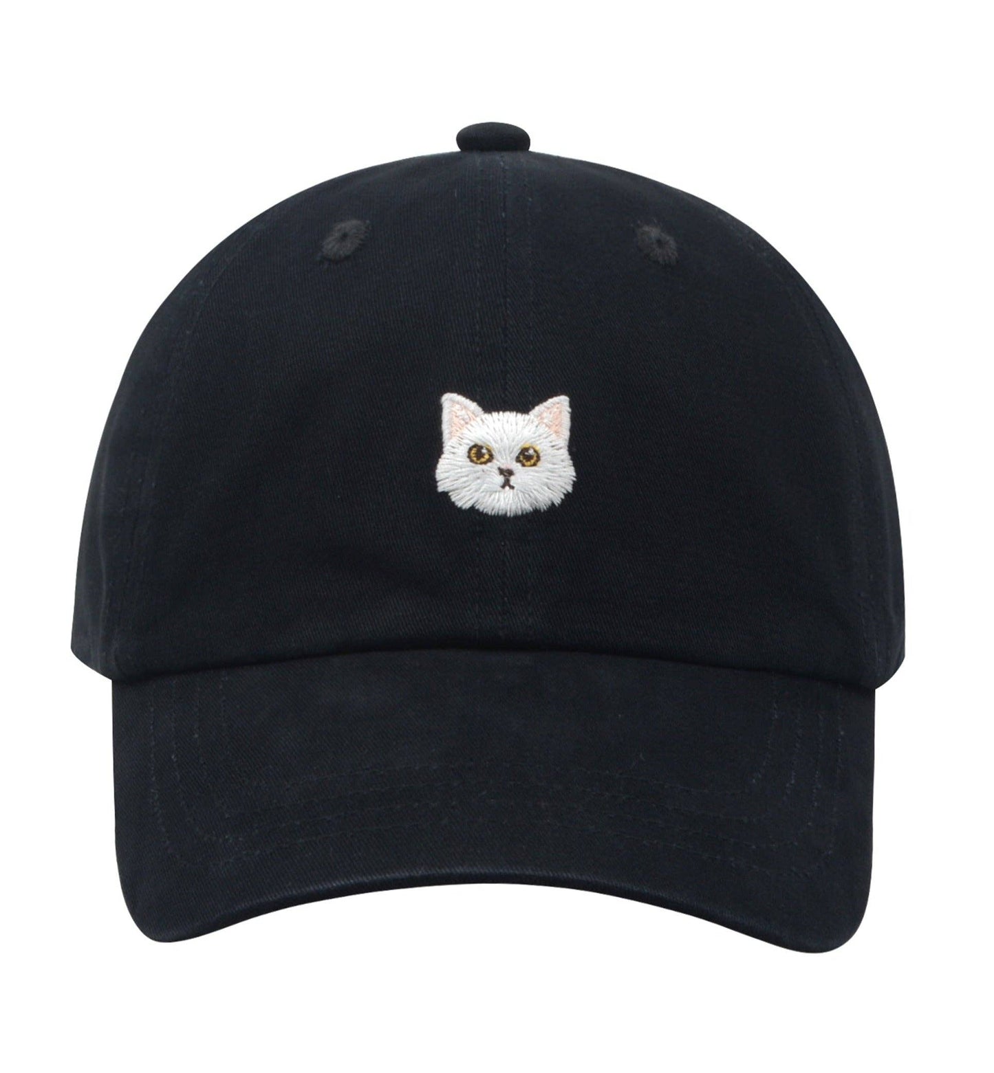 HatPhile White Cat Soft Baseball Cap – Adjustable Cotton Hat for Cat Lovers